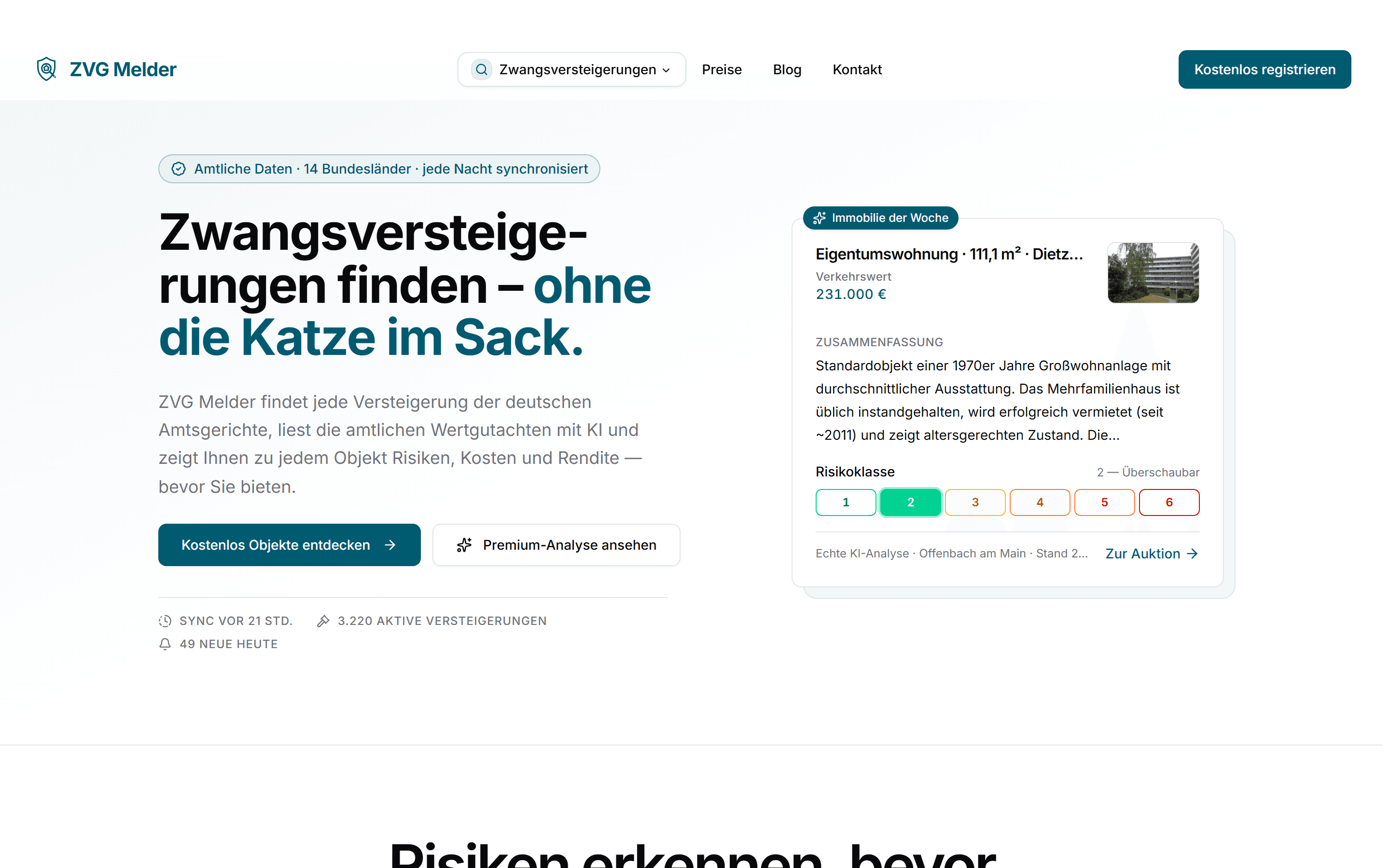 Screenshot: Home page