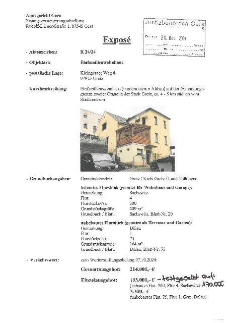 Zwangsversteigerung Mehrere Objekte in Greiz: Objektfoto