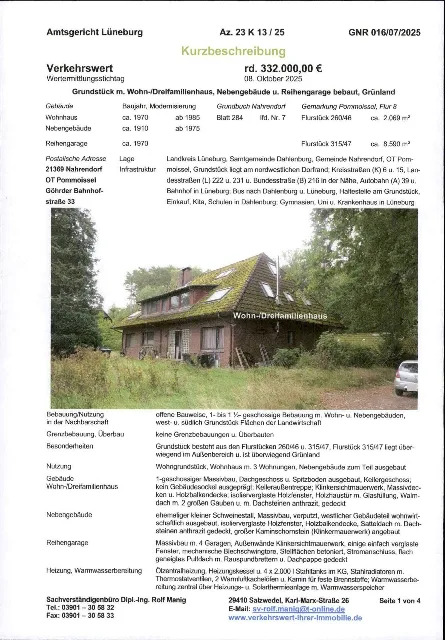 Zwangsversteigerung Mehrfamilienhaus in Nahrendorf: Objektfoto