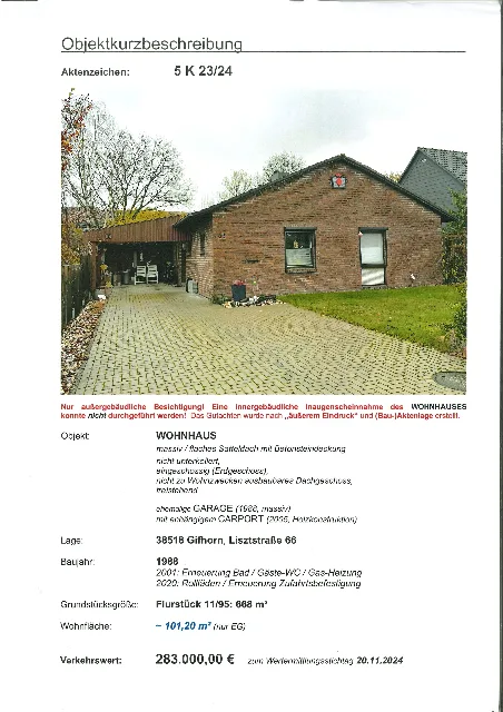 Zwangsversteigerung Einfamilienhaus in Gifhorn – Objektfoto