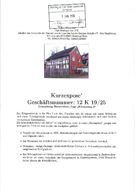Zwangsversteigerung Einfamilienhaus in Nordharz: Objektfoto