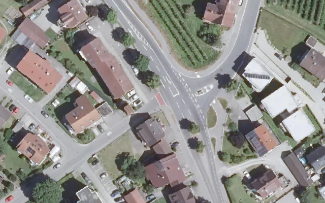 Amtliches Luftbild der Straßenlage
