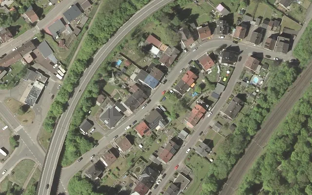 Amtliches Luftbild der Straßenlage