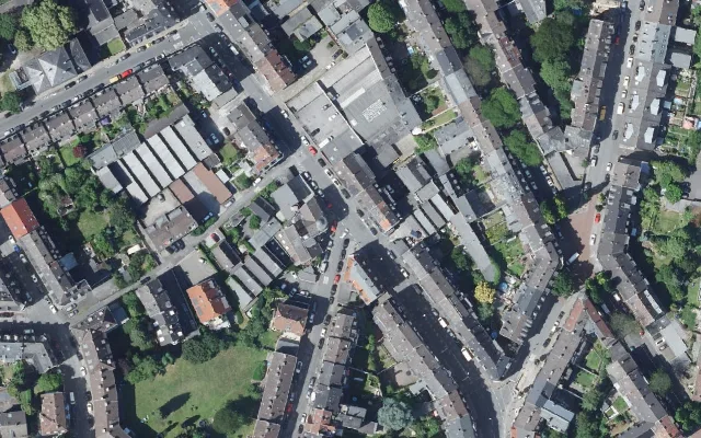 Amtliches Luftbild der Straßenlage