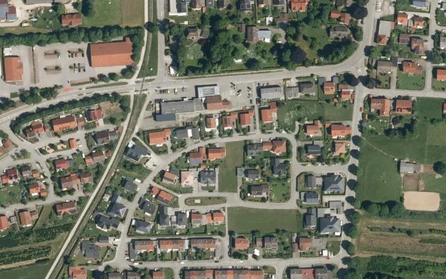 Amtliches Luftbild der Straßenlage