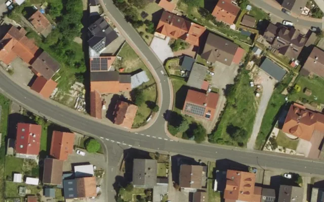 Amtliches Luftbild der Straßenlage