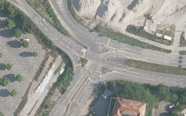 Amtliches Luftbild der Straßenlage