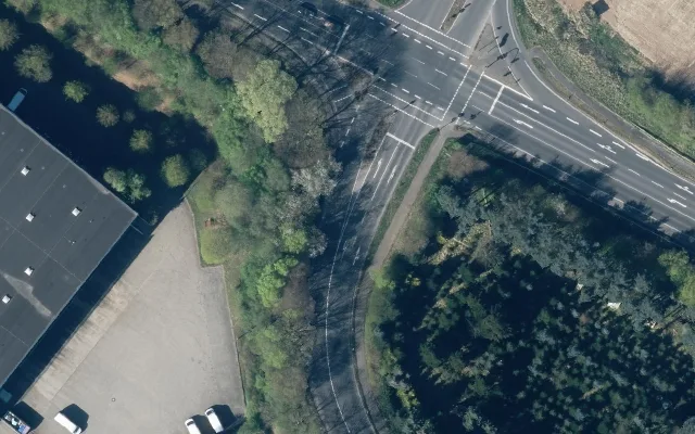 Amtliches Luftbild der Straßenlage