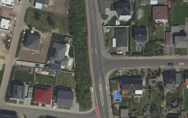Amtliches Luftbild der Straßenlage