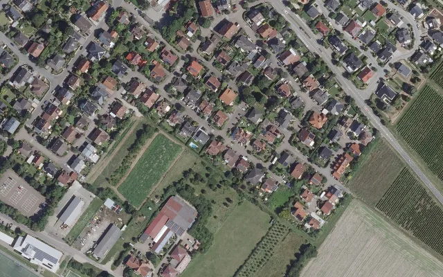 Amtliches Luftbild der Straßenlage