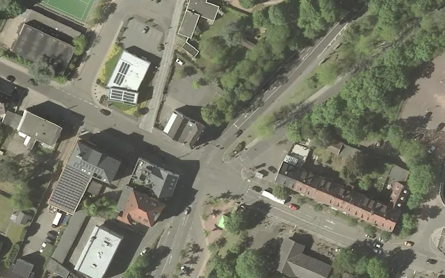 Amtliches Luftbild der Straßenlage