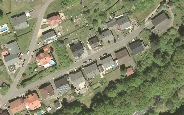 Amtliches Luftbild der Straßenlage