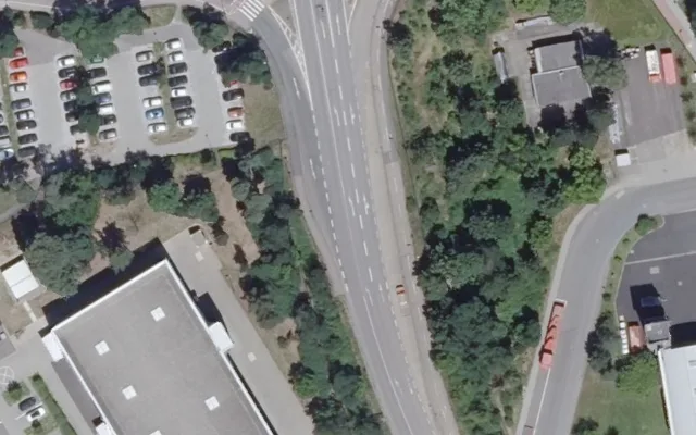 Amtliches Luftbild der Straßenlage