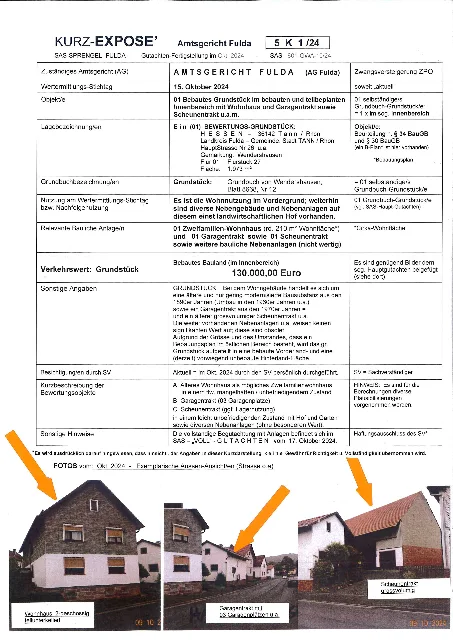 Zwangsversteigerung Zweifamilienhaus in Tann: Objektfoto