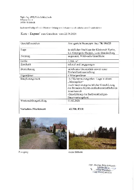 Zwangsversteigerung Unbebautes Grundstück in Kyritz – Objektfoto