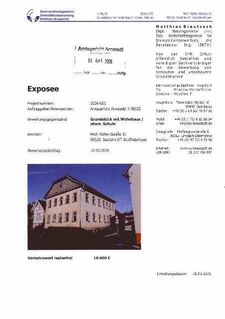 Zwangsversteigerung Zweifamilienhaus in Stadtilm: Objektfoto