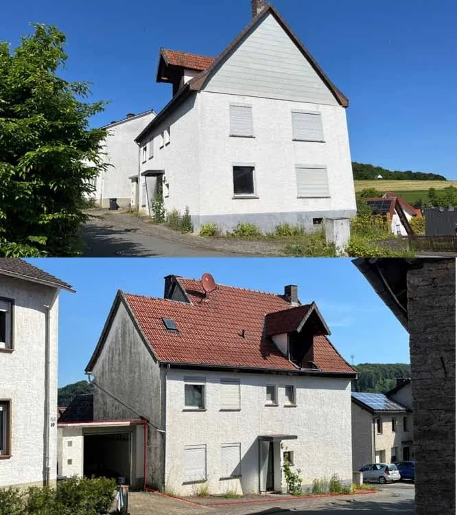 Außenansichten des Wohnhauses (zwei Fotos)