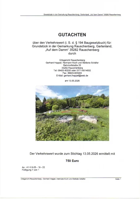 Zwangsversteigerung Unbebautes Grundstück in Rauschenberg: Objektfoto